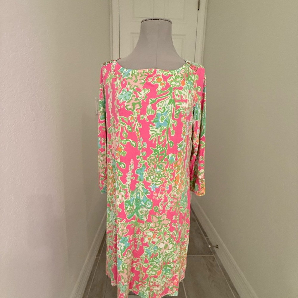 Floral Pink and Green Dress